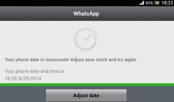 WhatsApp smartphone messenger Error